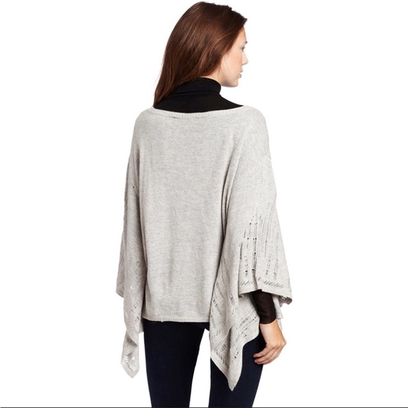 BCBGMAXAZRIA Hans Poncho Pointelle Cutout Wool Angora Lightweight Sweater Small - Picture 15 of 16
